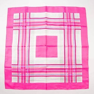 Vintage Neon Pink Plaid Scarf  Accessories